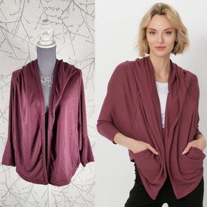 Terrera Mauve Pink Bamboo Viscose Hooded Cardigan
